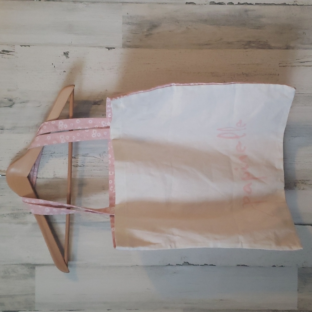 NWT Papinelle cream and pink floral tote bag 100% recycled material